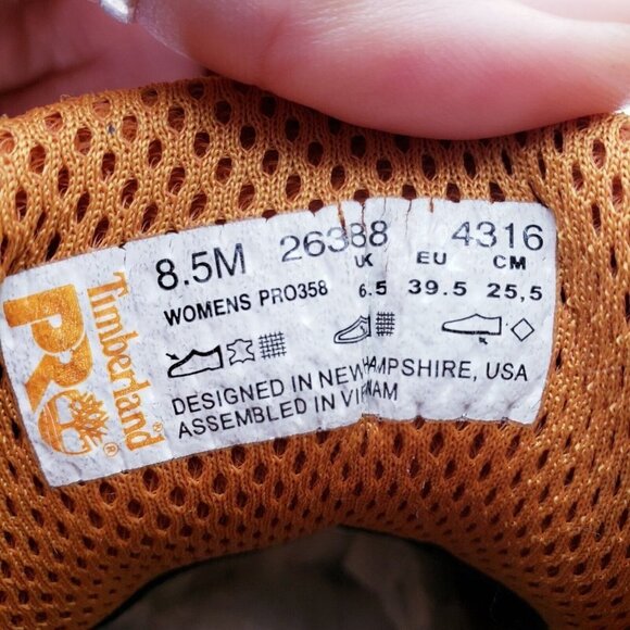 Timberland Pro 358 Work Boots Womens 8.5 Brown Leather Ankle Lace Up Waterproof - Picture 12 of 13